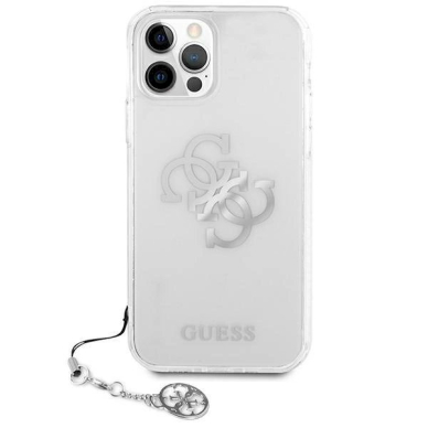 Originalus dėklas Guess GUHCP12LKS4GSI iPhone 12 Pro Max 6.7  Permatomas hardcase 4G Silver Charms Collection 2