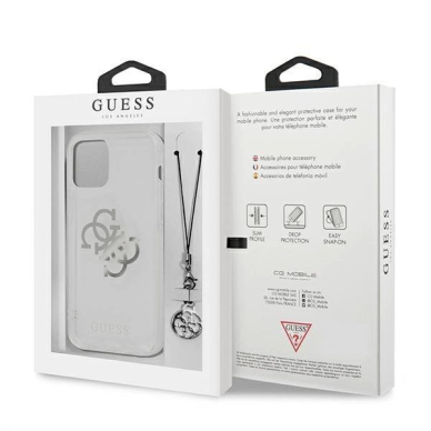 Originalus dėklas Guess GUHCP12LKS4GSI iPhone 12 Pro Max 6.7  Permatomas hardcase 4G Silver Charms Collection 7