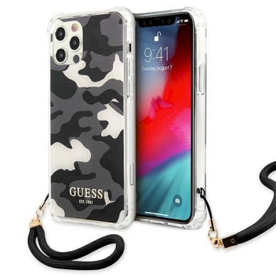 Originalus dėklas Guess GUHCP12LKSARBK iPhone 12 Pro Max 6.7  Juodas hardcase Camo Collection