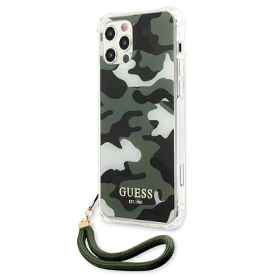 Originalus dėklas Guess GUHCP12LKSARKA iPhone 12 Pro Max 6.7  žalias/khaki hardcase Camo Collection 1