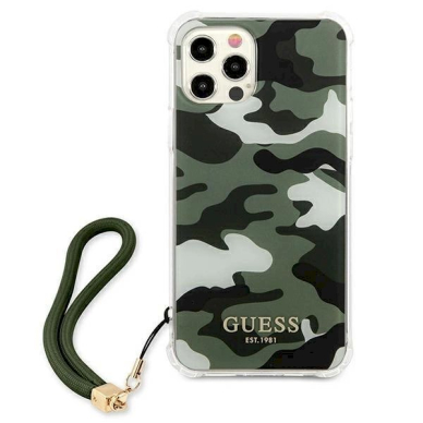 Originalus dėklas Guess GUHCP12LKSARKA iPhone 12 Pro Max 6.7  žalias/khaki hardcase Camo Collection 2