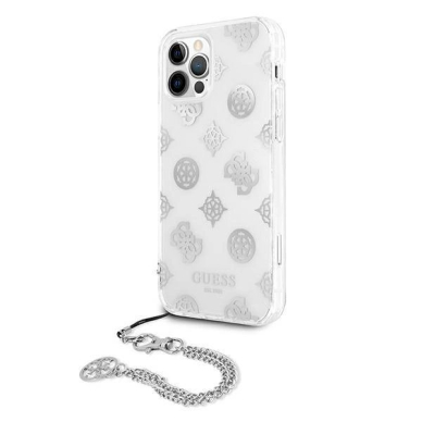 Originalus dėklas Guess GUHCP12LKSPESI iPhone 12 Pro Max 6.7  Sidabrinis hardcase Peony Chain Collection 1