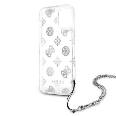 Originalus dėklas Guess GUHCP12LKSPESI iPhone 12 Pro Max 6.7  Sidabrinis hardcase Peony Chain Collection 6