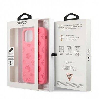 Originalus dėklas Guess GUHCP12LLSPEFU iPhone 12 Pro Max 6.7  Rožinis hard case Peony Collection 7