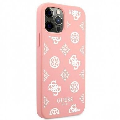 Originalus dėklas Guess GUHCP12LLSPEWPI iPhone 12 Pro Max 6.7  rožinis/rožinis hard case Peony Collection 3