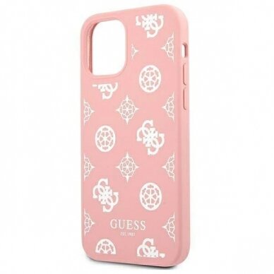 Originalus dėklas Guess GUHCP12LLSPEWPI iPhone 12 Pro Max 6.7  rožinis/rožinis hard case Peony Collection 5