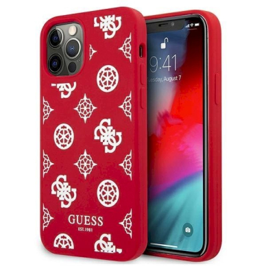 Originalus dėklas Guess GUHCP12LLSPEWRE iPhone 12 Pro Max 6.7  Raudonas hard case Peony Collection 6