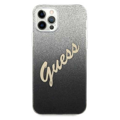 Originalus dėklas Guess GUHCP12LPCUGLSBK iPhone 12 Pro Max 6.7  Juodas hardcase Glitter Gradient Script 2