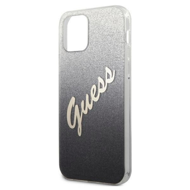 Originalus dėklas Guess GUHCP12LPCUGLSBK iPhone 12 Pro Max 6.7  Juodas hardcase Glitter Gradient Script 5