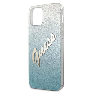 Originalus dėklas Guess GUHCP12LPCUGLSBL iPhone 12 Pro Max 6.7  Mėlynas/Mėlynas hardcase Glitter Gradient Script 5