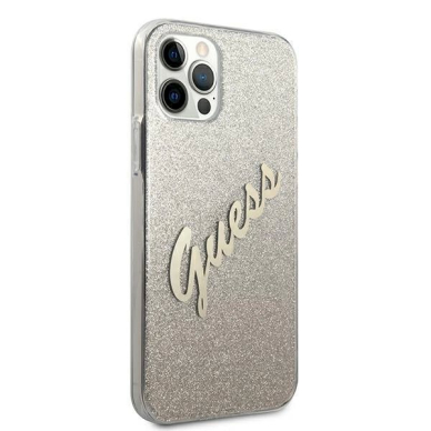 Originalus dėklas Guess GUHCP12LPCUGLSGO iPhone 12 Pro Max 6.7  gold/gold hardcase Glitter Gradient Script 3