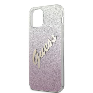 Originalus dėklas Guess GUHCP12LPCUGLSPI iPhone 12 Pro Max 6.7  rožinis/rožinis hardcase Glitter Gradient Script 5