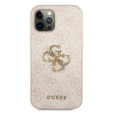 Originalus dėklas Guess GUHCP12M4GMGPI iPhone 12/12 Pro 6,1" /rožinis hardcase 4G Big Metal Logo 2