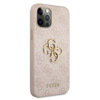 Originalus dėklas Guess GUHCP12M4GMGPI iPhone 12/12 Pro 6,1" /rožinis hardcase 4G Big Metal Logo 3