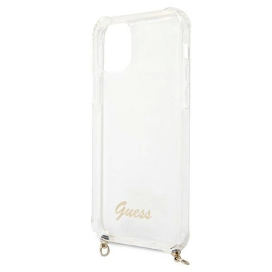 Originalus dėklas Guess GUHCP12MKC4GSGO iPhone 12/12 Pro 6.1  Permatomas hard case 4G Gold Chain 5