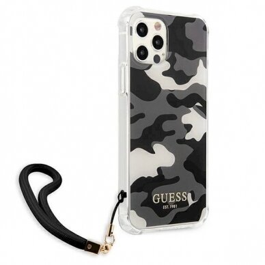 Originalus dėklas Guess GUHCP12MKSARBK iPhone 12/12 Pro 6.1  Juodas hardcase Camo Collection 2