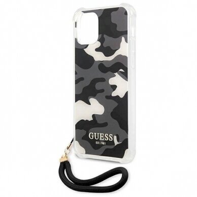 Originalus dėklas Guess GUHCP12MKSARBK iPhone 12/12 Pro 6.1  Juodas hardcase Camo Collection 4