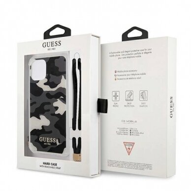 Originalus dėklas Guess GUHCP12MKSARBK iPhone 12/12 Pro 6.1  Juodas hardcase Camo Collection 6