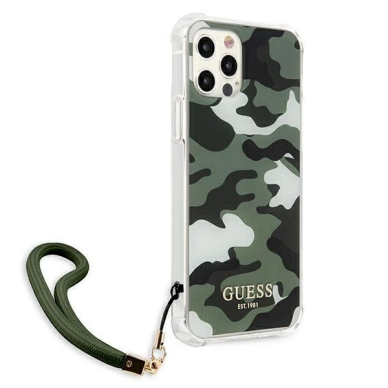 Originalus dėklas Guess GUHCP12MKSARKA iPhone 12/12 Pro 6.1  žalias/khaki hardcase Camo Collection 3