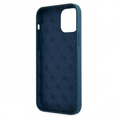 Originalus dėklas Guess GUHCP12SLSLMGBL iPhone 12 mini 5.4  Mėlynas/Mėlynas hardcase Metal Logo Script 6