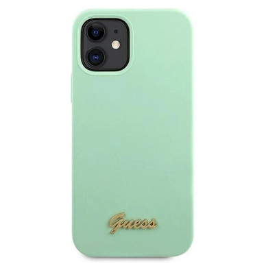 Originalus dėklas Guess GUHCP12SLSLMGGN iPhone 12 mini 5.4  žalias/žalias hardcase Metal Logo Script 2