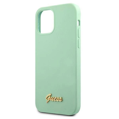 Originalus dėklas Guess GUHCP12SLSLMGGN iPhone 12 mini 5.4  žalias/žalias hardcase Metal Logo Script 5