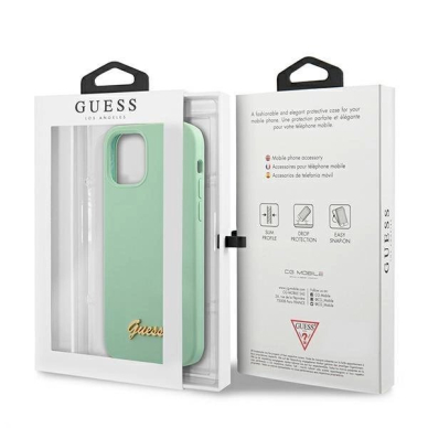 Originalus dėklas Guess GUHCP12SLSLMGGN iPhone 12 mini 5.4  žalias/žalias hardcase Metal Logo Script 7