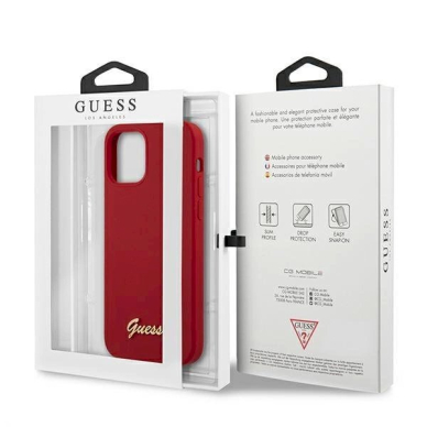 Originalus dėklas Guess GUHCP12SLSLMGRE iPhone 12 mini 5.4  Raudonas Metal Logo Script 7