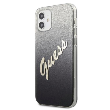 Originalus dėklas Guess GUHCP12SPCUGLSBK iPhone 12 mini 5.4  Juodas Glitter Gradient Script 1