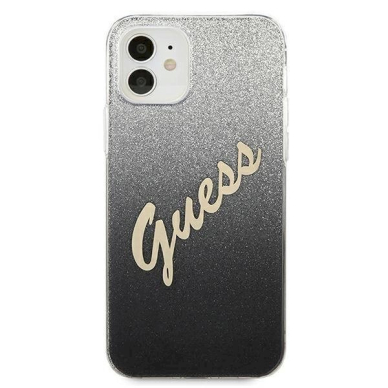 Originalus dėklas Guess GUHCP12SPCUGLSBK iPhone 12 mini 5.4  Juodas Glitter Gradient Script 2