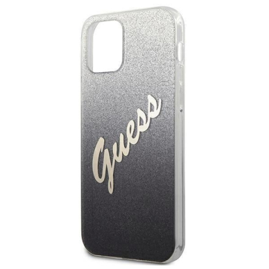 Originalus dėklas Guess GUHCP12SPCUGLSBK iPhone 12 mini 5.4  Juodas Glitter Gradient Script 5