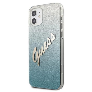 Originalus dėklas Guess GUHCP12SPCUGLSBL iPhone 12 mini 5.4  Mėlynas/Mėlynas Glitter Gradient Script 1