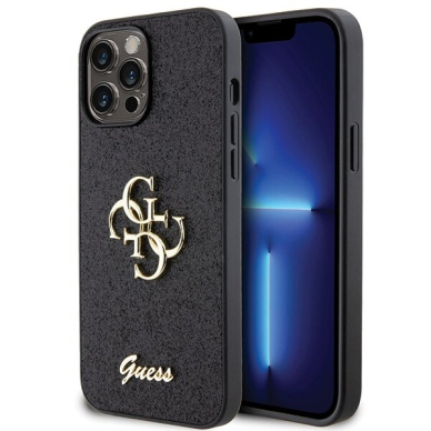 Originalus dėklas Guess GUHCP13LHG4SGK case skirta iPhone 13 Pro / 13 - Juodas Glitter Script Big 4G 2