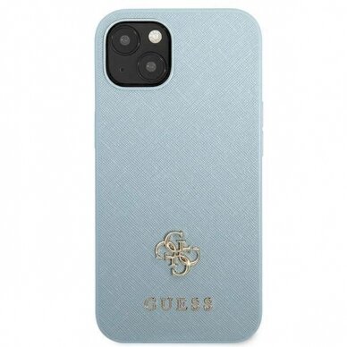 Originalus dėklas Guess GUHCP13MPS4MB iPhone 13 6.1  Mėlynas/Mėlynas hardcase Saffiano 4G Small Metal Logo 2