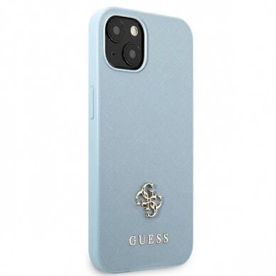 Originalus dėklas Guess GUHCP13MPS4MB iPhone 13 6.1  Mėlynas/Mėlynas hardcase Saffiano 4G Small Metal Logo 3