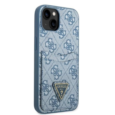 Originalus dėklas Guess GUHCP13SP4TPB iPhone 13 mini 5.4  Mėlynas/Mėlynas hardcase 4G Triangle Logo Cardslot 3