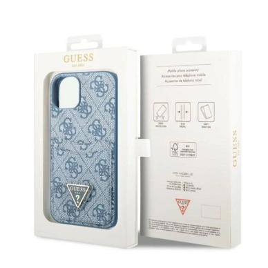 Originalus dėklas Guess GUHCP13SP4TPB iPhone 13 mini 5.4  Mėlynas/Mėlynas hardcase 4G Triangle Logo Cardslot 7