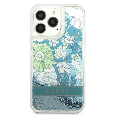 Originalus dėklas Guess GUHCP13XLFLSN iPhone 13 Pro Max Flower Liquid Glitter  3