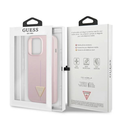 Originalus dėklas Guess GUHCP13XSLTGU iPhone 13 Pro Max 6.7  rožinis hardcase Silicone Triangle 7