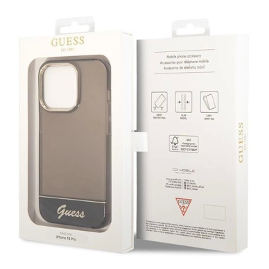 Originalus dėklas Guess GUHCP14LHGCOK iPhone 14 Pro 6.1 Juodas hardcase Translucent 7