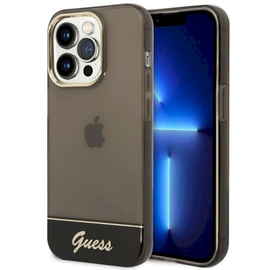 Originalus dėklas Guess GUHCP14LHGCOK iPhone 14 Pro 6.1 Juodas hardcase Translucent