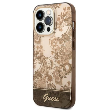 Originalus dėklas Guess GUHCP14LHGPLHC iPhone 14 Pro 6.1  ocher hardcase Porcelain Collection 1