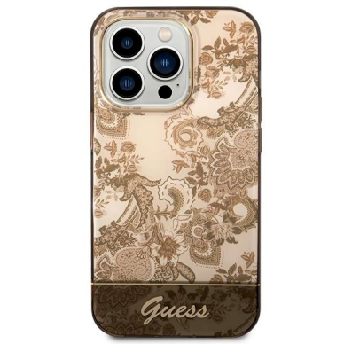 Originalus dėklas Guess GUHCP14LHGPLHC iPhone 14 Pro 6.1  ocher hardcase Porcelain Collection 2