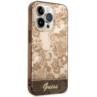 Originalus dėklas Guess GUHCP14LHGPLHC iPhone 14 Pro 6.1  ocher hardcase Porcelain Collection 3