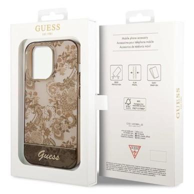 Originalus dėklas Guess GUHCP14LHGPLHC iPhone 14 Pro 6.1  ocher hardcase Porcelain Collection 7