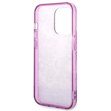 Originalus dėklas Guess GUHCP14LHGPLHF iPhone 14 Pro 6.1 Rožinis hardcase Porcelain Collection 6