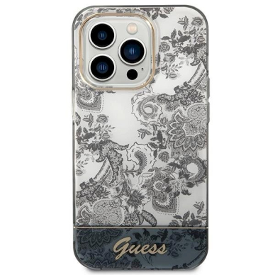 Originalus dėklas Guess GUHCP14LHGPLHG iPhone 14 Pro 6.1  Pilkas hardcase Porcelain Collection 2