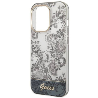 Originalus dėklas Guess GUHCP14LHGPLHG iPhone 14 Pro 6.1  Pilkas hardcase Porcelain Collection 5