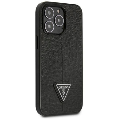 Originalus dėklas Guess GUHCP14LPSATLK iPhone 14 Pro 6.1  Juodas hardcase SaffianoTriangle Logo 2