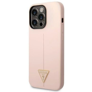 Originalus dėklas Guess GUHCP14LSLTGP iPhone 14 Pro 6.1  rožinis/rožinis hardcase Silicone Triangle 1